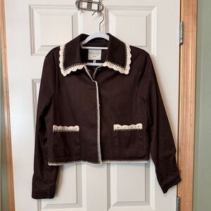 Bagatelle Brown Jacket with Cream Trim